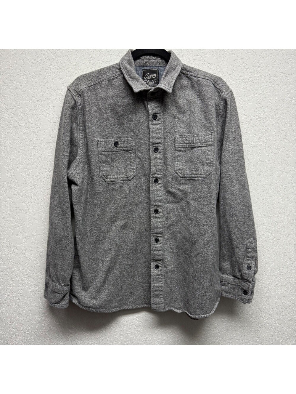 Grayers Heritage Flannels Mens XL Gray Flannel Shirt Button Up Long Sleeve